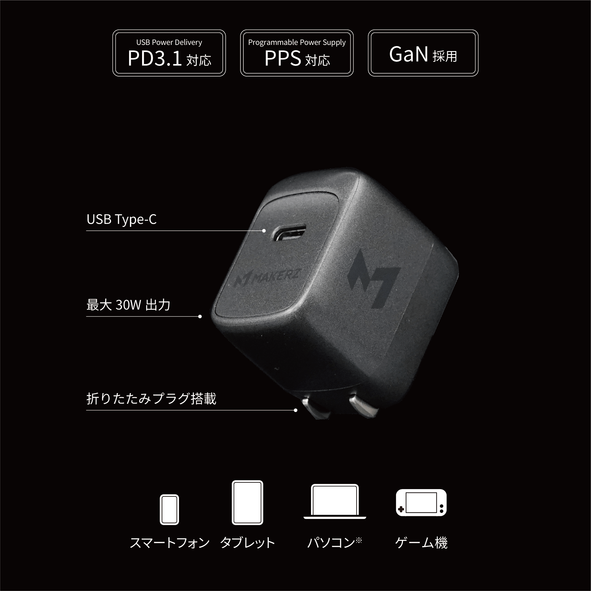 30Wの頼れる安心。XSサイズだからいつでもそばに。