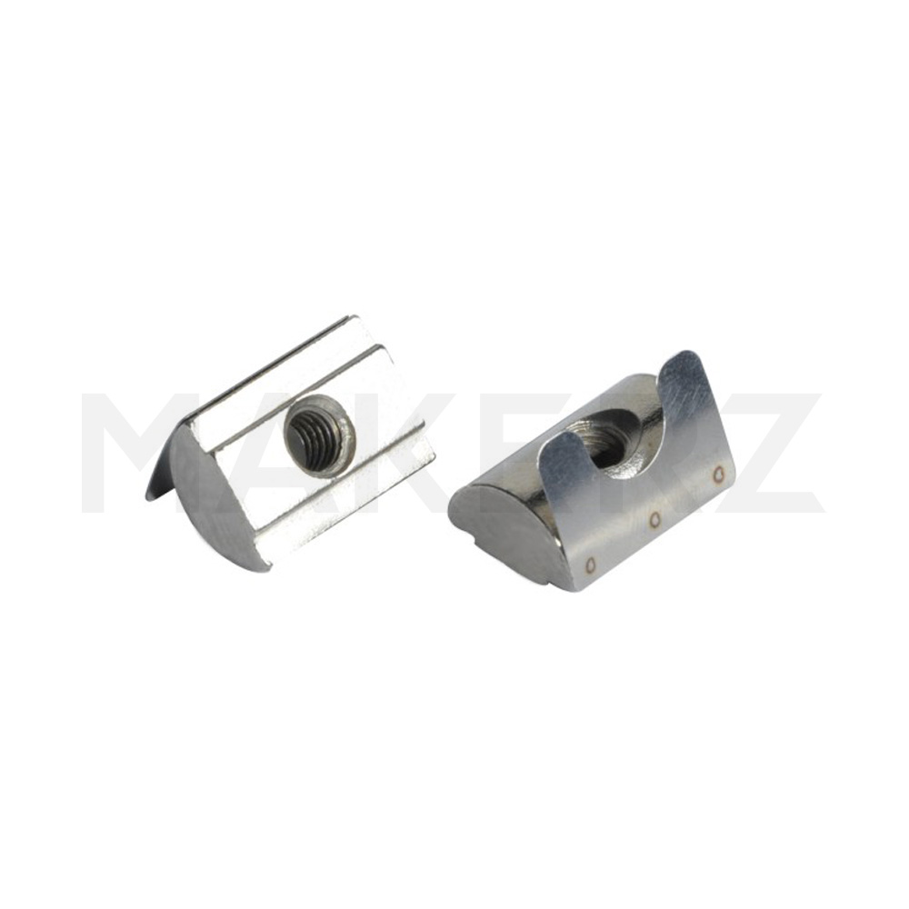 40/45/50/60シリーズ　板ばね付後入れナット（溝幅10mm)　アルミフレーム用
