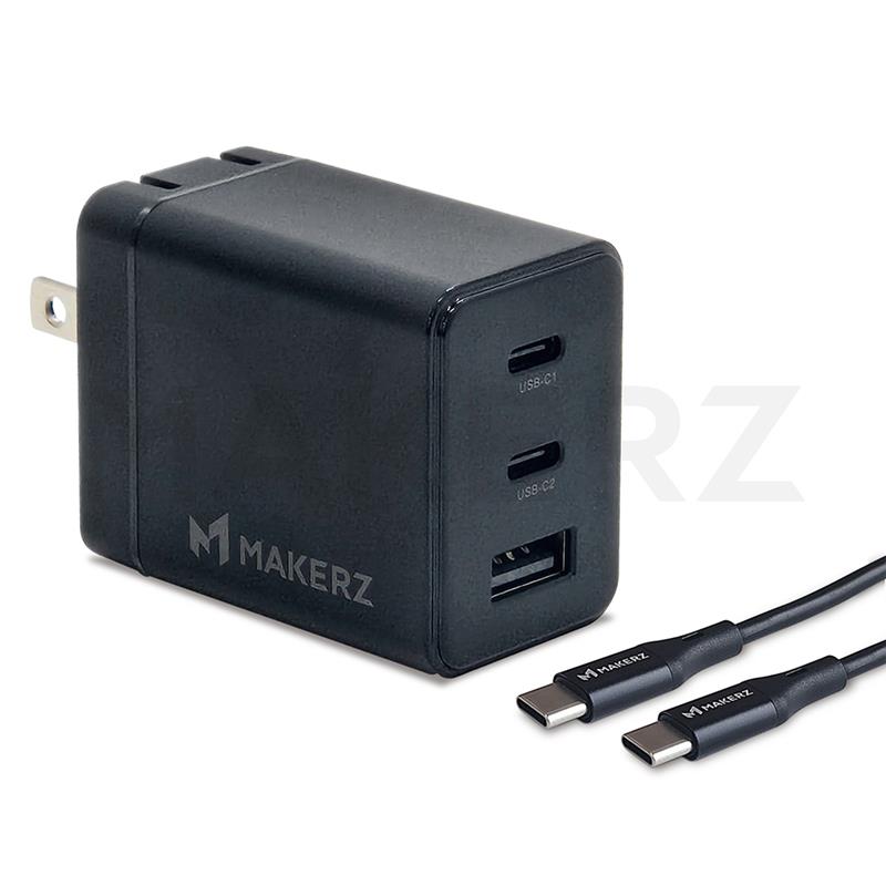 USB Power Delivery 67W対応 AC充電器 （Cポート×2・Aポート×1