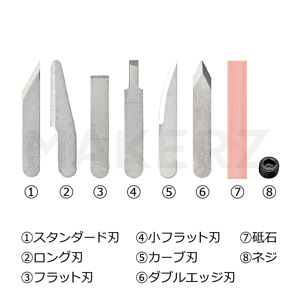 用途別ブレード7種（刃具6種＋砥石）(完全ワイヤレス超音波カッターUK