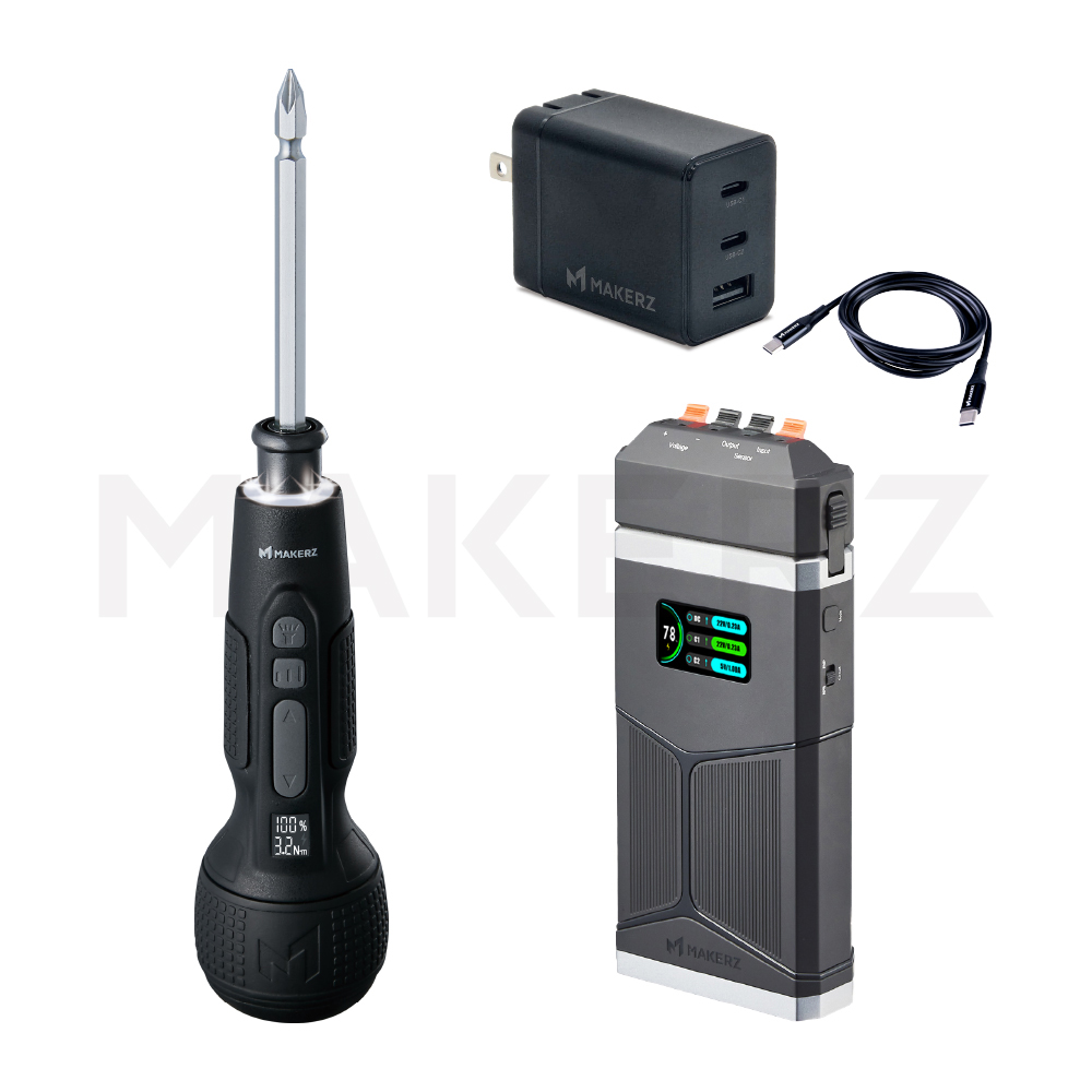 デジタル電動ドライバー＋AC充電器＋ハンディパワーサプライセット